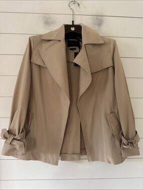 Massimo Dutti XS Crop Open Front Nude Trench Coat(belt missing) NWT